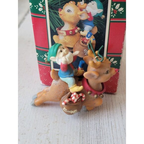 Enesco Rudolph 1991 red nosed reindeer ornament Xmas - Picture 2 of 6